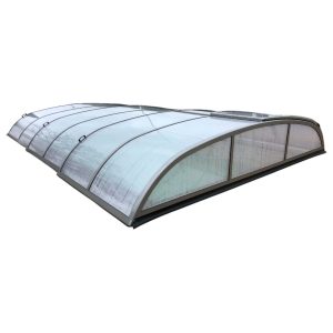 Pooltak Nova Comfort Premium 3,5x7 Aluminiumvit Dörr Höger - Förmonterat