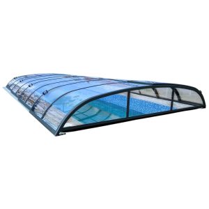 Pooltak Nova Comfort Premium 4x8 Antracit Dörr Höger - Förmonterat