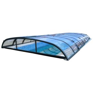 Pooltak Nova Comfort Premium 4x8 Antracit Dörr Vänster - Förmonterat