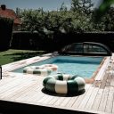 Pooltak Nova Comfort Standard 3,5x6,5 Antracit Dörr Höger – Förmonterat