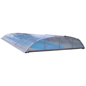 Pooltak Nova Polaris Premium 4x8 Aluminiumvit Dörr Höger - Förmonterat