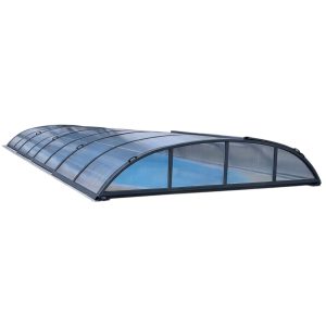 Pooltak Nova Polaris Premium 4x8 Antracit Dörr Höger - Förmonterat