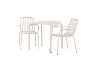 Matgrupp Utomhus - Venture Home Borneo Cafébord 70x70 Beige + 2 Peking Matstolar Beige