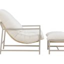 Loungefåtölj med Fotpall Utomhus - Venture Home Corso Beige inkl. dynor