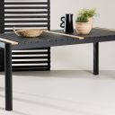 Matgrupp Utomhus - Venture Home Togo Matbord 200x100 Svart/Natur + 6 Matstolar Bois Svart