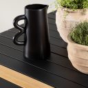 Matgrupp Utomhus - Venture Home Togo Matbord 200x100 Svart/Natur + 6 Matstolar Bois Svart