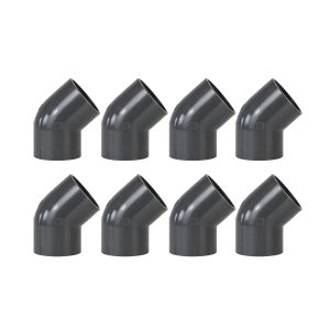PVC 45° Vinkelkoppling 63 mm för Limmontering 8-pack