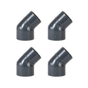 PVC 45° Vinkelreducering 63 x 63-50 mm för Limmontering 4-pack