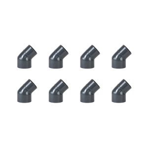 PVC 45° Vinkelreducering 63 x 63-50 mm för Limmontering 8-pack