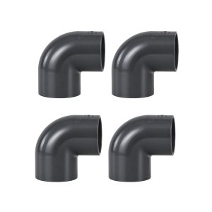 PVC 90° Vinkelkoppling 50 mm för Limmontering 4-pack