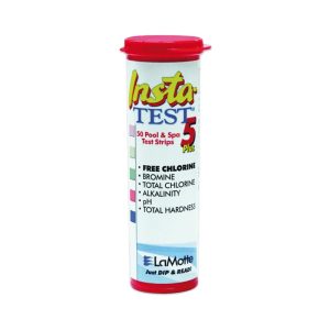 Teststickor Insta-TEST 5 Plus (fritt klor/brom/total klor/alka/pH/hårdhet) 50 st
