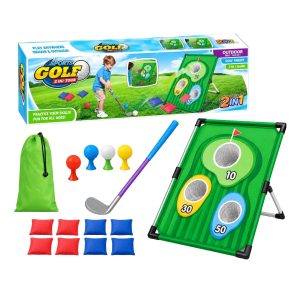 Utomhusspel 2-i-1 - Golfset och Bean Bag Spel