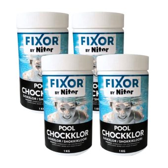 Klorgranulat Chockklor 1kg, Fixor by Nitor 4-pack