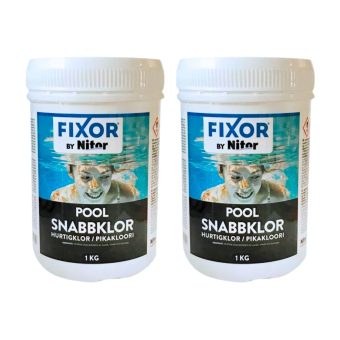 Klorgranulat Pool Fixor by Nitor Snabbklor 1kg 2-pack