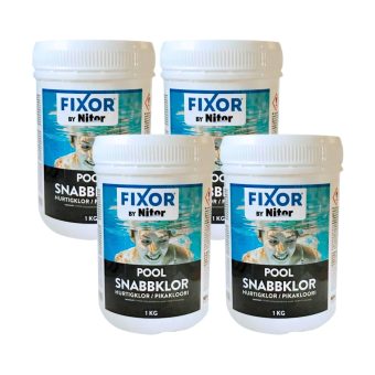 Klorgranulat Pool Fixor by Nitor Snabbklor 1kg 4-pack