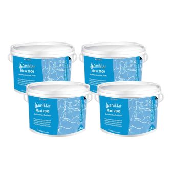 Klorpuckar Saniklar Maxi 2000 Multifunction 200g, 2,4kg 4-pack Framifrån