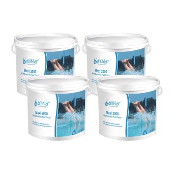 Klorpuckar Saniklar Maxi 2000 Multifunction 200g, 5kg 4-pack Framifrån