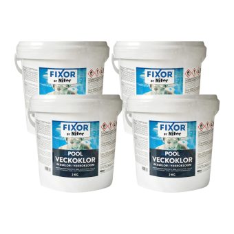 Klorpuckar, Veckoklor 200g, 2kg 4-pack framifrån