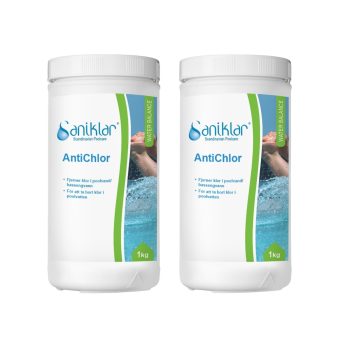 Klorsänkare Saniklar Antichlor 1kg 2-pack Framifrån
