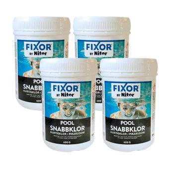 Klortabletter Pool Fixor by Nitor Snabbklor Tabs 5g, 0,6kg 4-pack