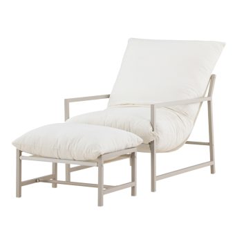 Loungefåtölj med Fotpall Utomhus - Venture Home Corso Beige inkl. dynor