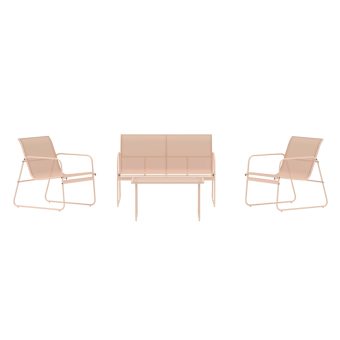 Loungegrupp Utomhus – Venture Home Scopello Soffa 2-sits + 2 Fåtöljer + Soffbord Beige