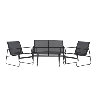 Loungegrupp Utomhus – Venture Home Scopello Soffa 2-sits + 2 Fåtöljer + Soffbord Svart