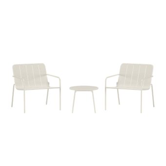 Loungeset Utomhus – Venture Home Minos 2 Fåtöljer + Sidobord Beige