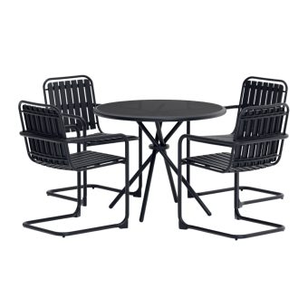 Matgrupp Utomhus - Venture Home Chios Runt Matbord Svart