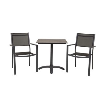 Matgrupp Utomhus - Venture Home Colorado Cafébord 70x70 Svart + 2 Copacabana Karmstolar Svart (1)