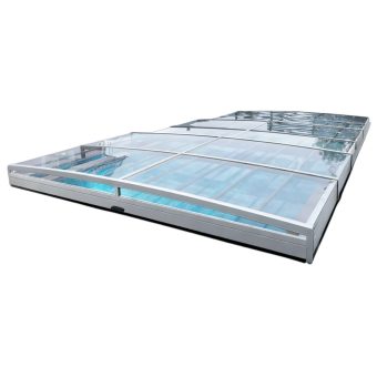 Pooltak Alva Premium 3 sektioner Aluminiumvit Skena Höger Förmonterat