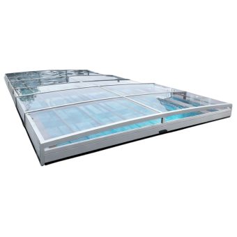 Pooltak Alva Premium 3 sektioner Aluminiumvit Skena Vänster Förmonterat