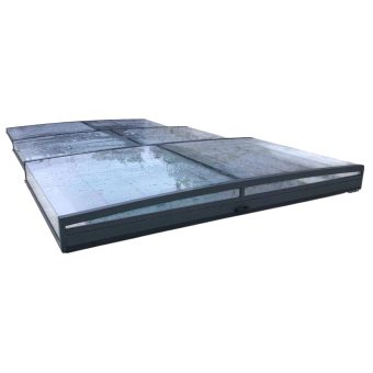 Pooltak Alva Premium 3x6 Antracit Skena Höger Förmonterat