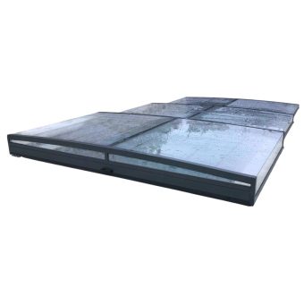 Pooltak Alva Premium 3x6 Antracit Skena Vänster Förmonterat