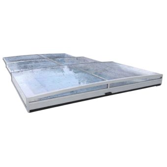 Pooltak Alva Premium 3×6 Aluminiumvit Skena Höger Förmonterat