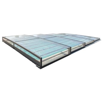 Pooltak Alva Premium 4x8 Antracit Skena Höger Förmonterat framsida