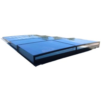 Pooltak Alva Premium 4x8 Antracit Skena Vänster Förmonterat