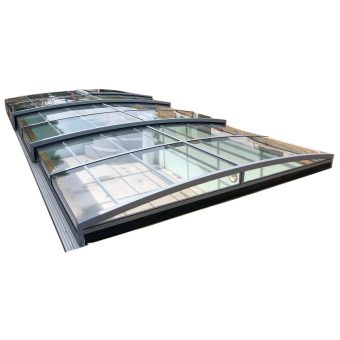 Pooltak Leia Premium 3 sektioner Aluminiumvit Dörr Vänster Förmonterat