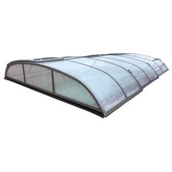 Pooltak Nova Comfort Premium 3 sektioner Aluminiumvit Dörr Vänster Förmonterat