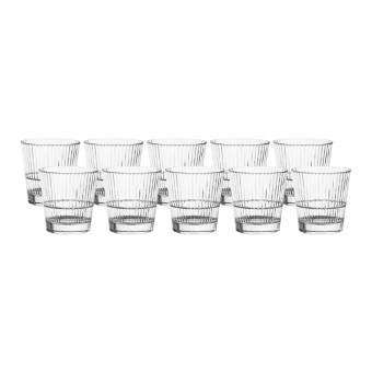 Tumblerglas-plast-Stripe-355-R-premium-okrossbara-glas-10-pack