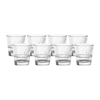 Tumblerglas-plast-Stripe-355-R-premium-okrossbara-glas-8-pack